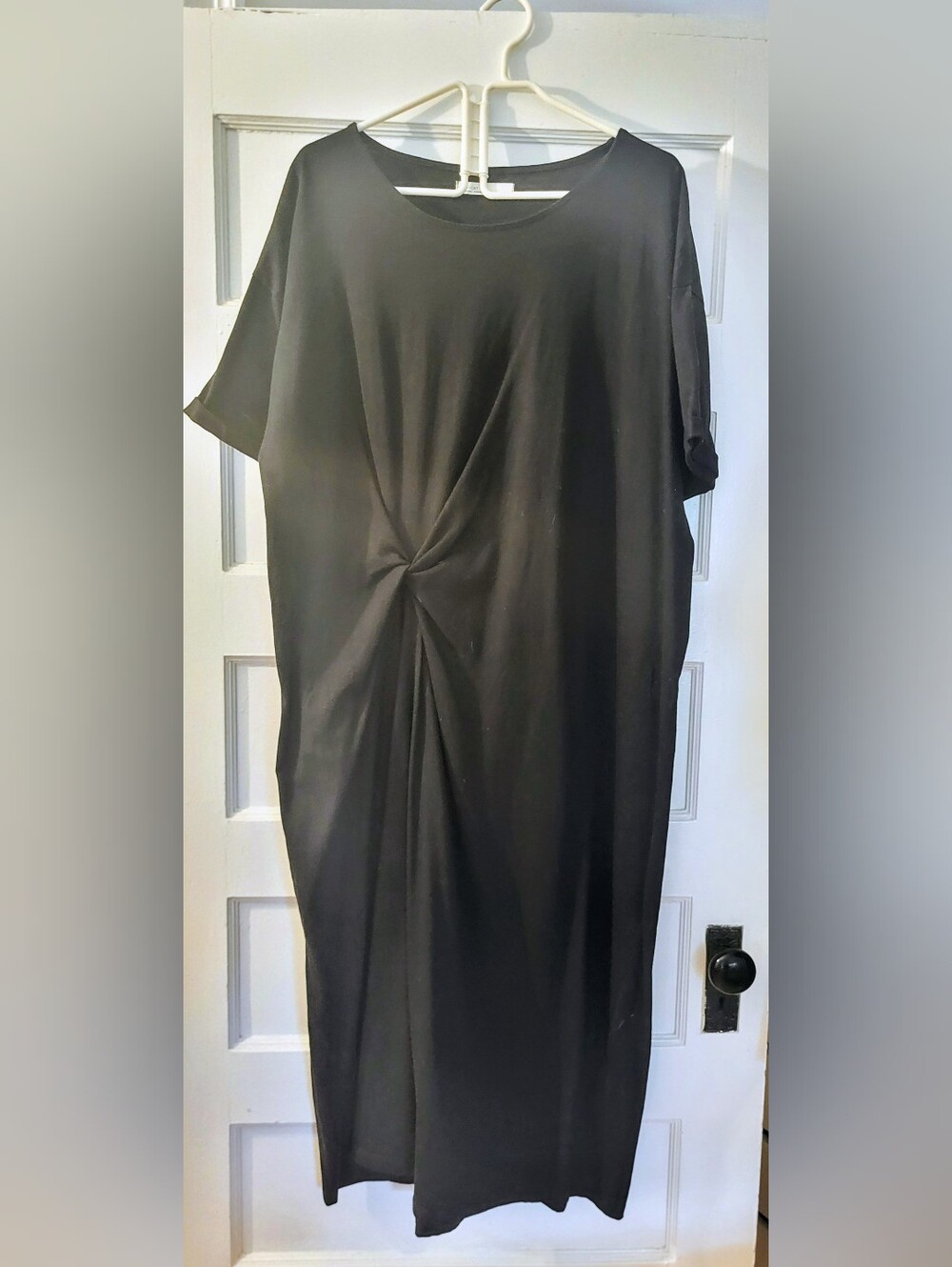 OAK + FORT Black Twist-Detail Maxi Dress
